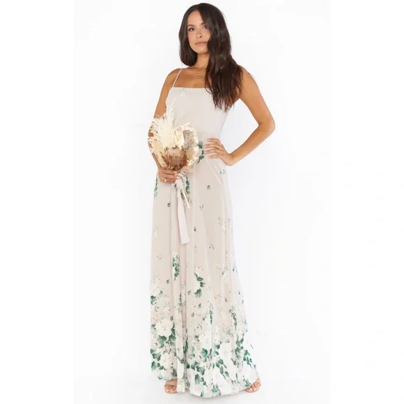 Lauren Tie Maxi Dress ~ Bouquet Toss S